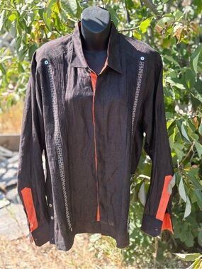 Men’s Black Button Down Long Sleeve Shirt By Koh